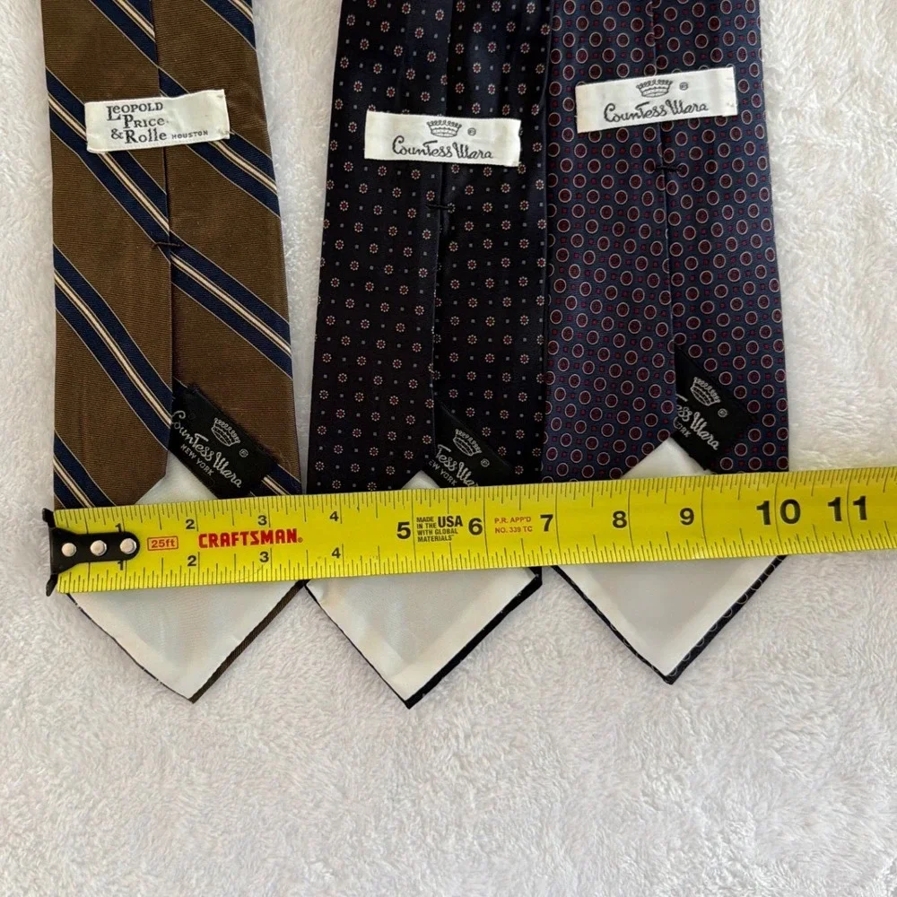 Countess Mara‎ Silk Tie Lot 9 Vintage Leopold Price & Rolle Striped Foulard Mens